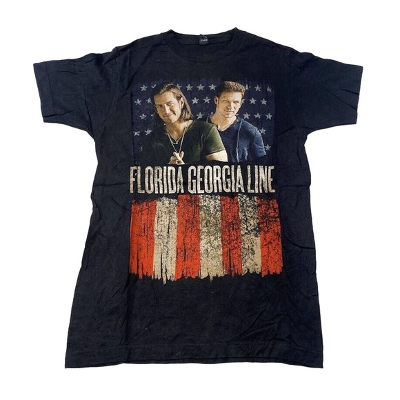 Florida Georgia Line Graphic Tee Thrifted Vintage Style Size S - Picture 1 of 9